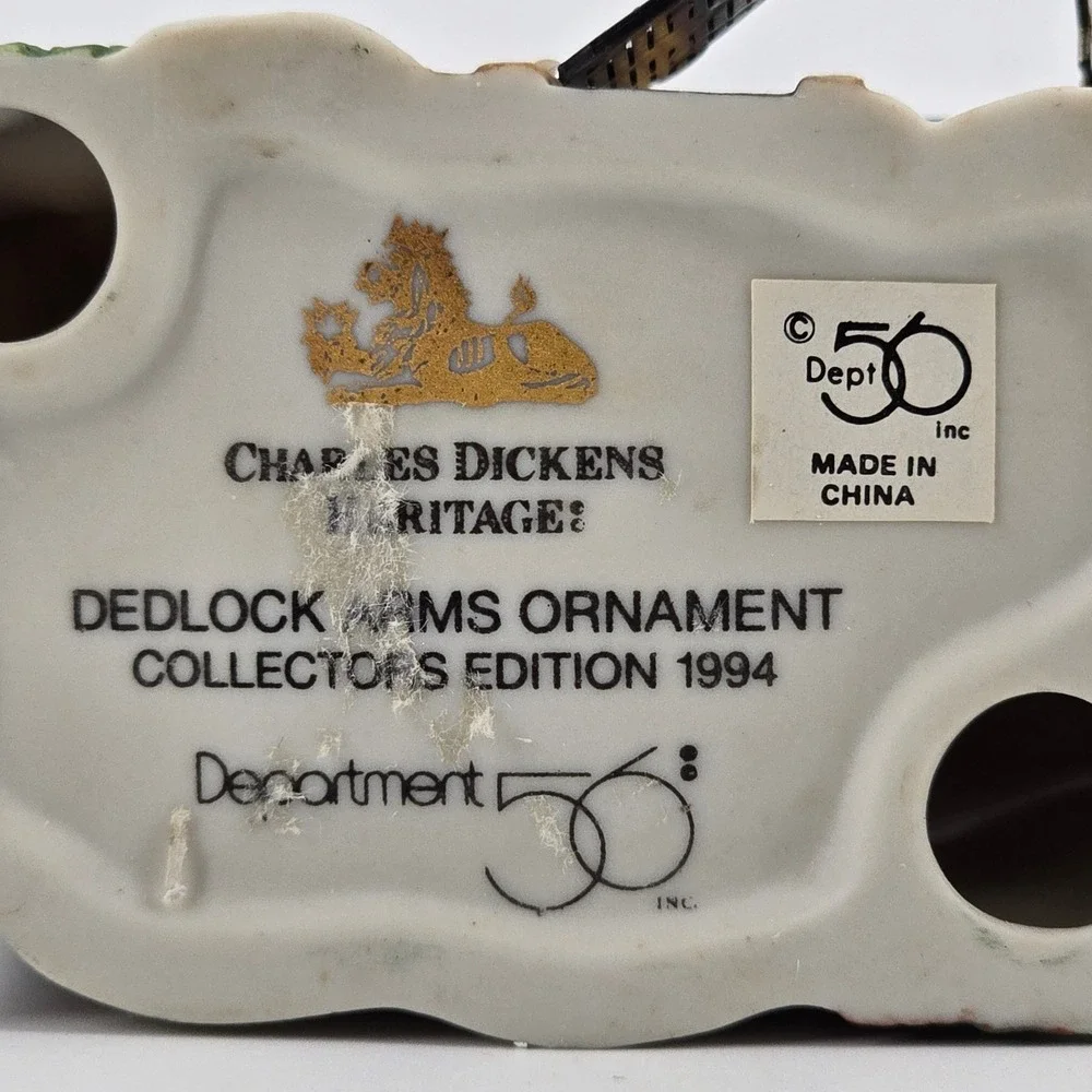 Dept 56 Dedlock Arms Ornament 1994 Dickens Village Heritage Series 98728 New *